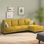 Swaloni RHS 6 Seater L Shape Sofa Set for Living Room (Yellow) Premium Fabric Sofa