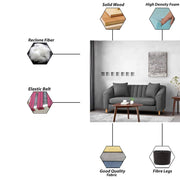 Doraldo 2 Seater Sofa Set for Living Room (Black Colour Fabric) Premium Fabric Sofa for Living Room