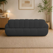 Casaliving Trex 3 Seater Sofa Set for Living Room, 3 Seater (Black) Colour Premium Velvet Fabric Sofa