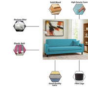 Premium Valkyrie 3 Seater Sofa Set 3 Seater Modern Sofa Set for Living Room (Turquise Color Fabric)