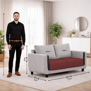 Casaliving Viskafors Upholstered 3 Seater Sofa Set for Living Room (Black Colour Fabric) Premium Fabric Sofa