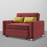 Alfred 1 Seater Sofa Cum Bed Sofa Set for Living Room (Maroon Fabric) Premium Fabric Sofa