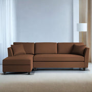 Casaliving Marvin LHS 4 Seater L Shape Sofa Set for Living Room (Black Fabric) Premium Fabric Sofa