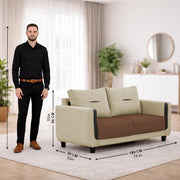 Casaliving Viskafors Upholstered 3 Seater Sofa Set for Living Room (Black Colour Fabric) Premium Fabric Sofa