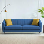 Casaliving Diego 3 Seater Sofa for Living Room (Black Grey Fabric) Premium Fabric Sofa