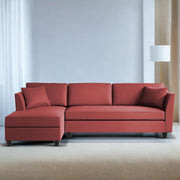 Casaliving Marvin LHS 4 Seater L Shape Sofa Set for Living Room (Black Fabric) Premium Fabric Sofa