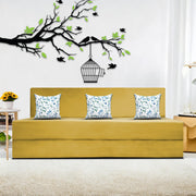 Mapron 1 Seater Sofa Cum Bed with 1 Cushions for Living Room (Black Fabric) Premium Fabric Sofa 2.5x6 Feet