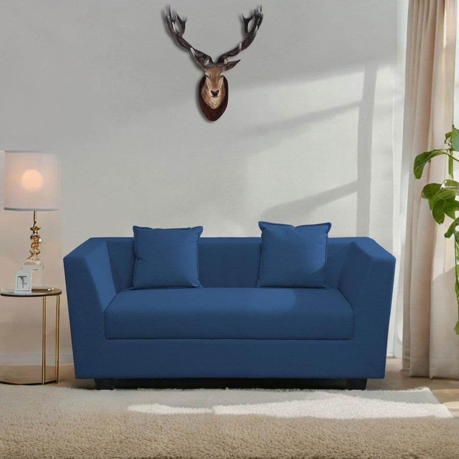 Casaliving Amida 2 Seater Sofa Set for Living Room (Blue Colour) Premium Fabric Sofa