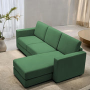 Casaliving Stoiny LHS 4 Seater L Shape Sofa Set for Living Room (Black Fabric) Premium Fabric Sofa