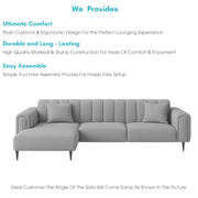 Damian LHS 4 Seater L Shape Sofa Set for Living Room (Grey Colour Fabric) Premium Fabric Sofa Set for Living Room