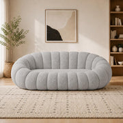Casaliving Dodge Modern Premium Boucle Fabric Sofa, Upholstered 3 Seater Sofa Set for Living Room, (Black Colour) Premium Boucle Fabric Sofa