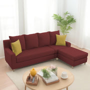 Jester 4 Seater Sofa Set with Center Table for Living Room (Maroon Colour) Premium Fabric Sofa