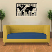 Magnus 3 Seater Sofa Set for Living Room (Blue Yellow Colour) Premium Fabric Sofa