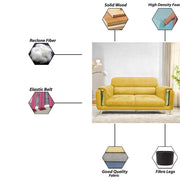 Gelio 2 Seater Sofa Set for Living Room (Black Colour) Premium Fabric Sofa