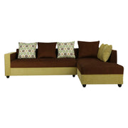 Rio 6 Seater L Shape Sofa for Living Room | Right Side Sofa (Brown-Green)