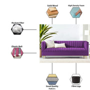 Jarvis 3 Seater Sofa Set for Living Room (Purple Fabric) | Premium Fabric Sofa