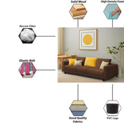 Minta 3 Seater Sofa Set for Living Room (Brown Colour Fabric) Premium Fabric Sofa