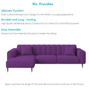 Damian LHS 4 Seater L Shape Sofa Set for Living Room (Purple Colour Fabric) Premium Fabric Sofa Set for Living Room