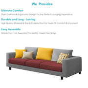 Minta 3 Seater Sofa Set for Living Room (Maroon Grey Colour Fabric) Premium Fabric Sofa