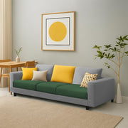 Minta 3 Seater Sofa Set for Living Room (Green Grey Colour Fabric) Premium Fabric Sofa