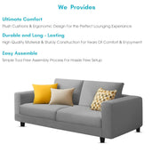 Minta 2 Seater Sofa Set for Living Room (Grey - Colour Fabric) Premium Fabric Sofa Set for Living Room