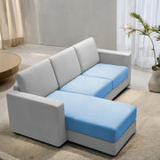 Casaliving Stoiny LHS 4 Seater L Shape Sofa Set for Living Room (Black Fabric) Premium Fabric Sofa