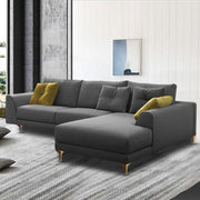Viva RHS 6 Seater L Shape Sofa Set for Living Room (Dark Grey) Premium Fabric Sofa