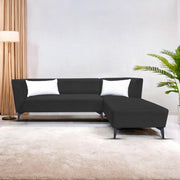 Casaliving Cassidy LHS 6 Seater L Shape Sofa Set for Living Room (Black Colour) Premium Fabric Sofa