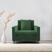 Garcia 1 Seater Sofa Set for Living Room (Black Colour) Premium Fabric Sofa