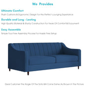 Mobius 3 Seater Sofa Set for Living Room (Blue Colour Sofa) Premium Fabric Sofa for Living Room