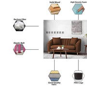 Doraldo 2 Seater Sofa Set for Living Room (Black Colour Fabric) Premium Fabric Sofa for Living Room