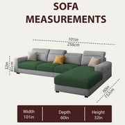Orion RHS 6 Seater L Shape Sofa Set for Living Room (Green Grey Colour) Premium Fabric Sofa