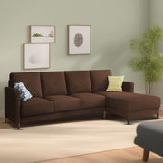Swaloni RHS 6 Seater L Shape Sofa Set for Living Room (Brown) Premium Fabric Sofa