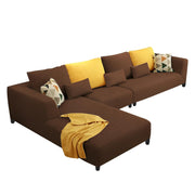 Casaliving Minta LHS 6 Seater L Shape Sofa Set for Living Room (Brown Fabric)