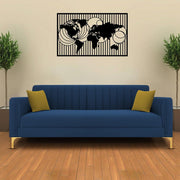 Casaliving Fenton 3 Seater Sofa Set for Living Room (Black Blue Colour) Premium Fabric Sofa