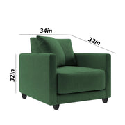 Dominic 1 Seater Sofa Set for Living Room (Black Grey Fabric) Premium Fabric Sofa