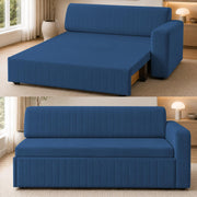 Casaliving Rion 6 Seater L Shape Corner Sofa Cum Bed for Living Room (Black Fabric) Premium Fabric Sofa Cum Bed