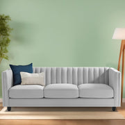 Casaliving Martine 3 Seater Sofa Set for Living Room (Blue Fabric) | Premium Fabric Sofa