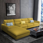 Francis 5- to 6-Person Sofa Set For Living Room (Yellow Fabric) Left Side Sofa