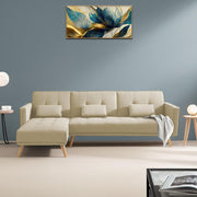 Gamora LHS 4 Seater L Shape Sofa Set for Living Room (Cream) Premium Fabric Sofa