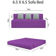 Marcus 3 Seater Sofa Cum Bed with 3 Cushions for Living Room (Black Fabric) Premium Fabric Sofa Set 6.5 X 6.5 Feet