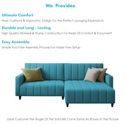 Netlie 4 Seater RHS L Shape Sofa Set for Living Room (Turquise Fabric) Premium Fabric Sofa Set for Living Room
