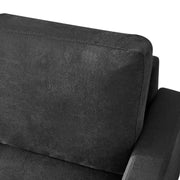 Oudrey 3 Seater Sofa Set with Center Table for Living Room (Black Colour) Premium Fabric Sofa