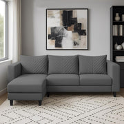 Mikasa 4 Seater LHS L Shape Sofa Set for Living Room (Dark Grey Fabric) Premium Fabric Sofa Set for Living Room