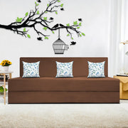 Mapron 1 Seater Sofa Cum Bed with 1 Cushions for Living Room (Black Fabric) Premium Fabric Sofa 2.5x6 Feet