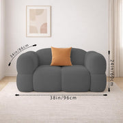 Vetras Modern Velvet Bubble Cloud Sofa, Tufted Design Upholstered 1 Seater Sofa Set for Living Room, (Black Colour) Premium Velvet Fabric Sofa