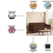 Mobius 3 Seater Sofa Set for Living Room (Brown Colour Sofa) Premium Fabric Sofa for Living Room
