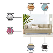 Jarvis 3 Seater Sofa Set for Living Room (Dark Grey Fabric) | Premium Fabric Sofa Set