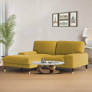 Latieo LHS 2 Seater Lounger L Shape Sofa Set for Living Room (Yellow) Premium Fabric Sofa