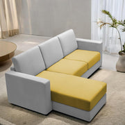 Casaliving Stoiny LHS 4 Seater L Shape Sofa Set for Living Room (Black Fabric) Premium Fabric Sofa